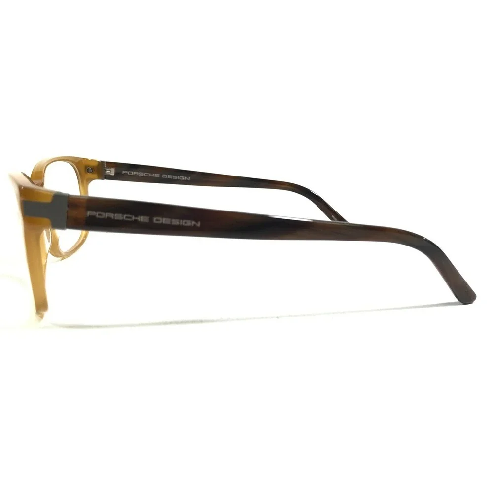 Porsche Design Eyeglasses Frames P8250 B Yellow Amber Brown Horn 55-19-140
